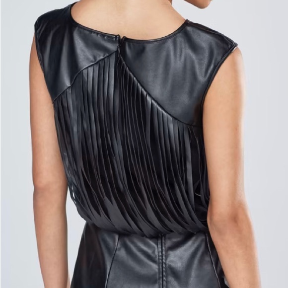 Gabrielle Union OOS Faux-Leather Fringe Sheath Dress - Picture 3 of 5